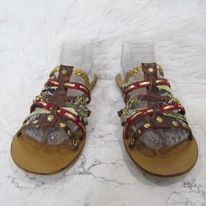 Chinese Laundry Womens Sandals 9.5M Multicolor Rockie Strappy Chain Link Slides